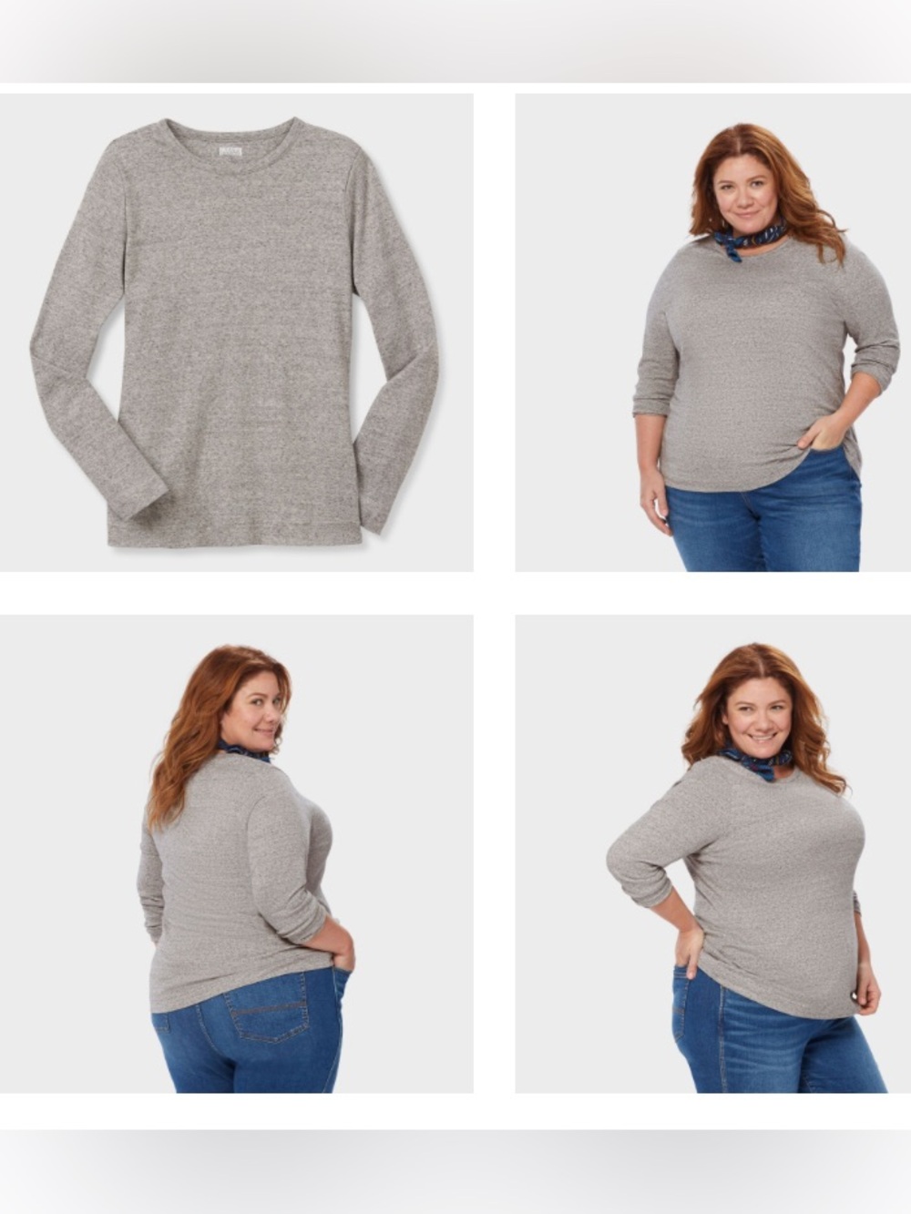 Duluth Trading Co Heather Gray Crewneck Long Sleeve Shirt